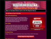 Tablet Screenshot of deal-or-no-deal-online.co.uk